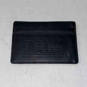 Vintage IBM Leed's Genuine Leather Card Holder Wallet Embossed